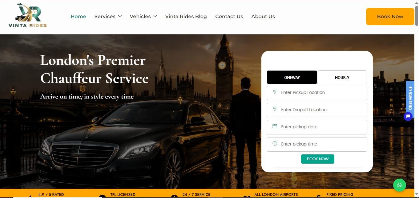 Vinta Rides – Premium Luxury Chauffeur Service Platform, London, UK