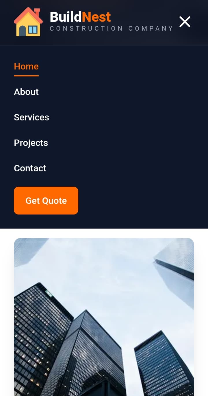 BuildNest – Modern Construction Company Website gallery image 2