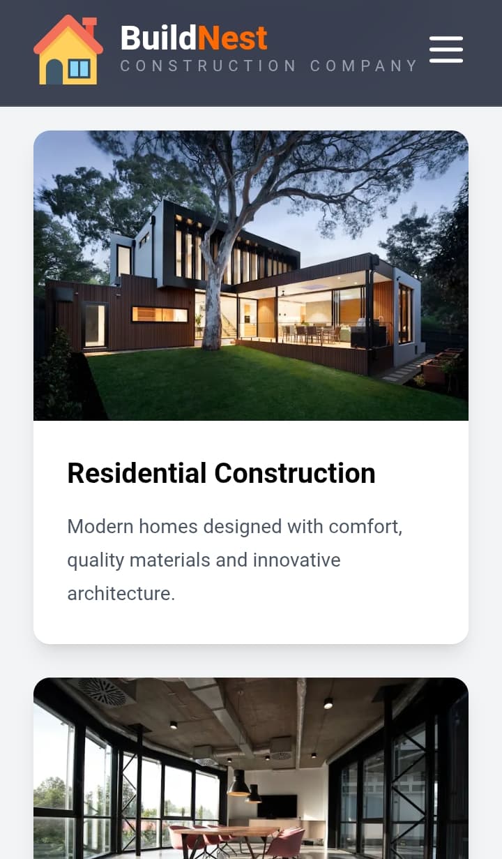 BuildNest – Modern Construction Company Website gallery image 3
