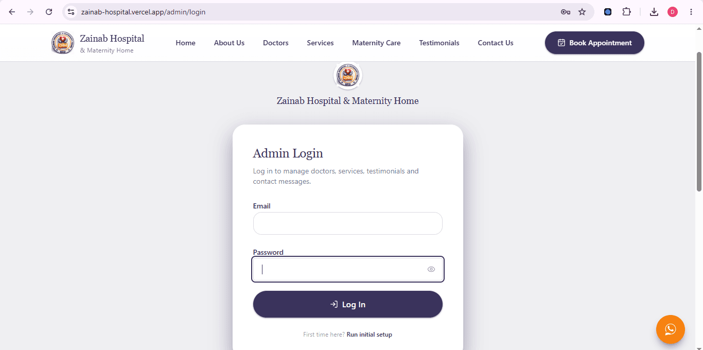Zainab Hospital & Maternity Home — Website & Admin Platform gallery image 9