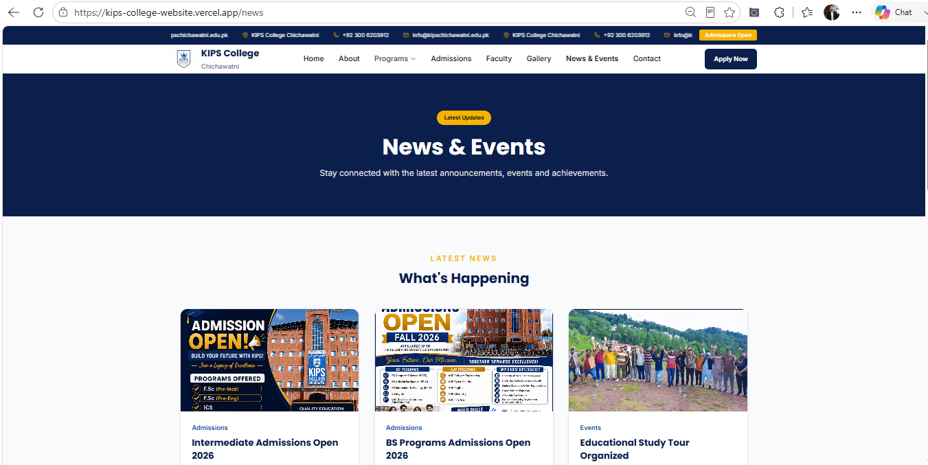 KIPS College Chichawatni – College Website gallery image 6